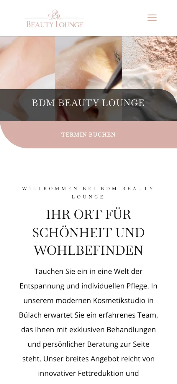 BDM Beauty Lounge auf dem Smartphone