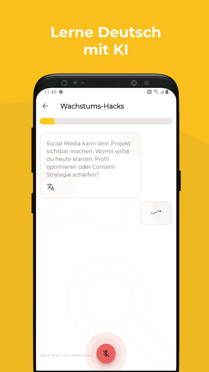 Deutsch lernen mit KI – weiterer App-Screenshot